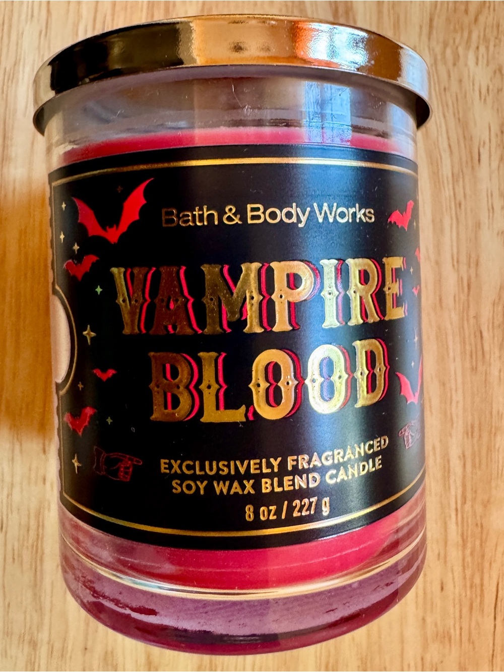 Bath & Body Works Vampire Blood Candle in Red and Black Label
